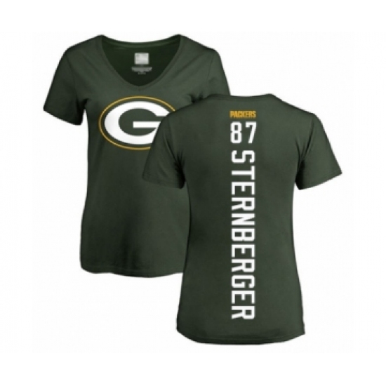 Football Women's Green Bay Packers #87 Jace Sternberger Green Backer T-Shirt - Jersey