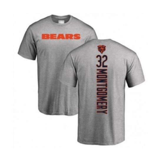 Football Chicago Bears #32 David Montgomery Ash Backer T-Shirt - Jersey