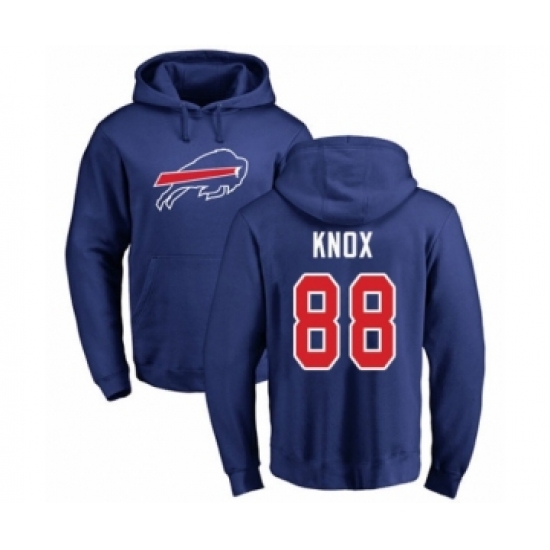 Football Buffalo Bills #88 Dawson Knox Royal Blue Name & Number Logo Pullover Hoodie - Jersey