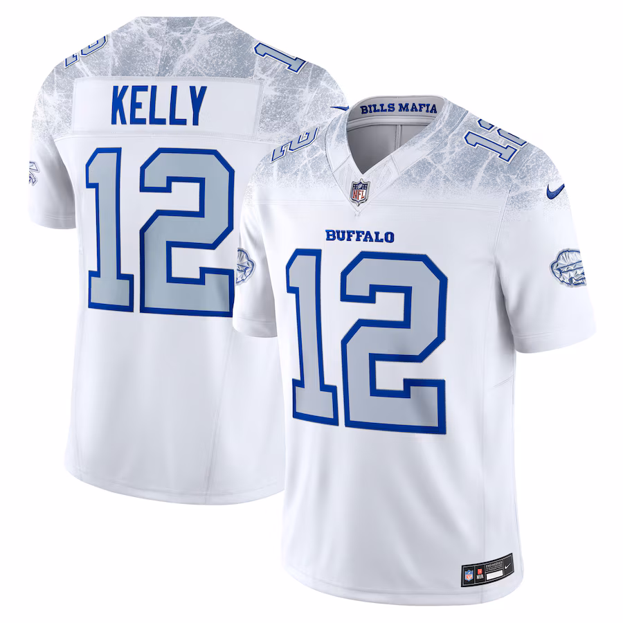 Men's Buffalo Bills Jim Kelly Nike White 2025 Rivalries Collection Retired Player Limited Jersey - Jersey