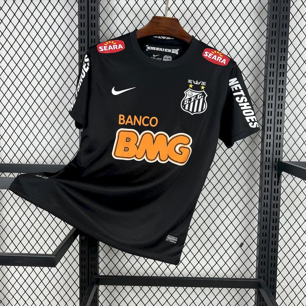 Santos FC Retro Soccer Jersey Black Edition Custom Shirt 2012 - Jersey