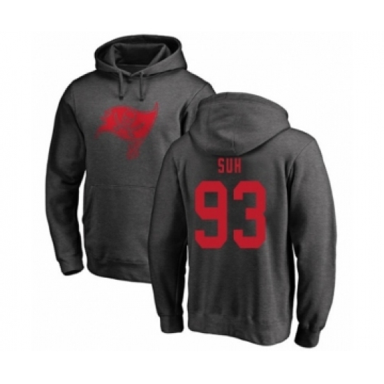 Football Tampa Bay Buccaneers #93 Ndamukong Suh Ash One Color Pullover Hoodie - Jersey