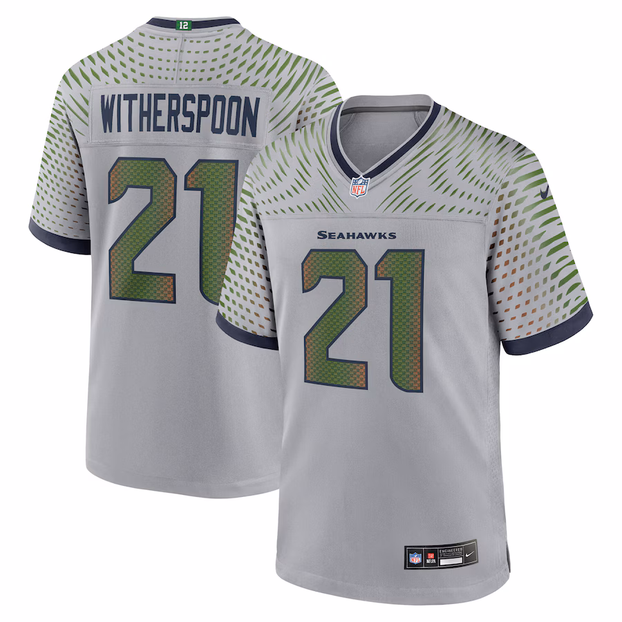 Men's Seattle Seahawks Devon Witherspoon Nike Wolf Gray 2025 Rivalries Collection Game Jersey - Jersey