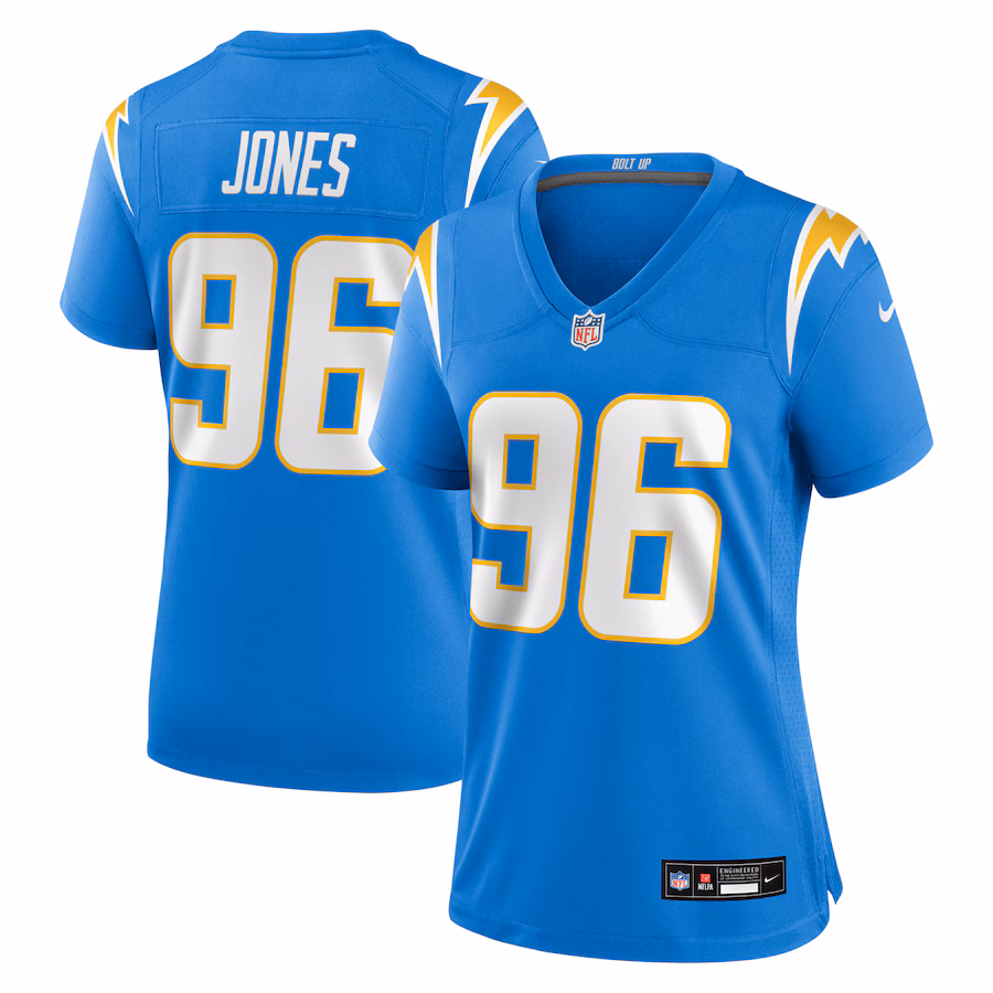 Women's Los Angeles Chargers Naquan Jones Nike Powder Blue Team Game Jersey - Jersey