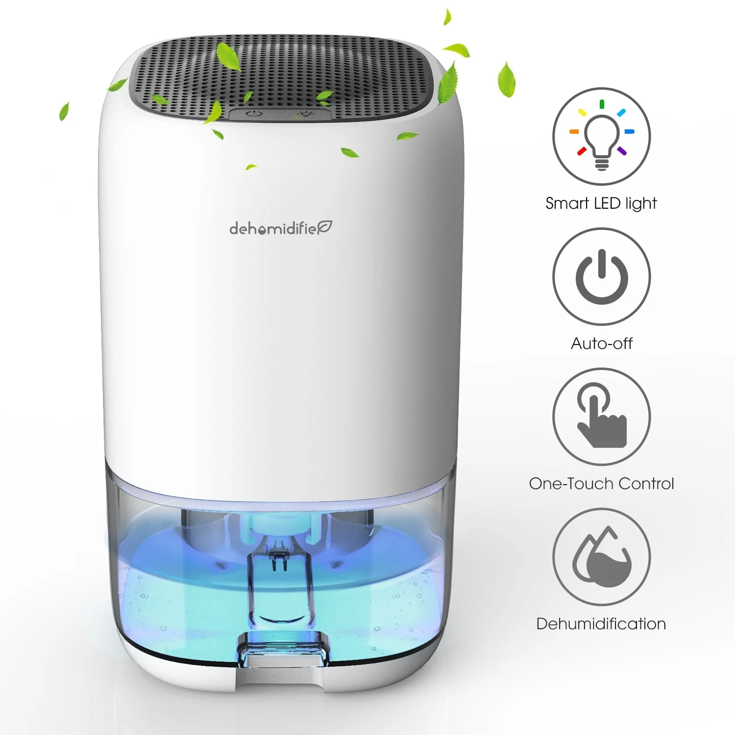 KLOUDIC Dehumidifier Portable and Ultra Quiet with Automatic Defrosting for Home 1000ML(2200 Cubic Feet)