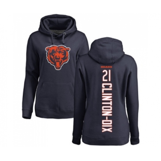 Football Women's Chicago Bears #21 Ha Clinton-Dix Navy Blue Backer Pullover Hoodie - Jersey