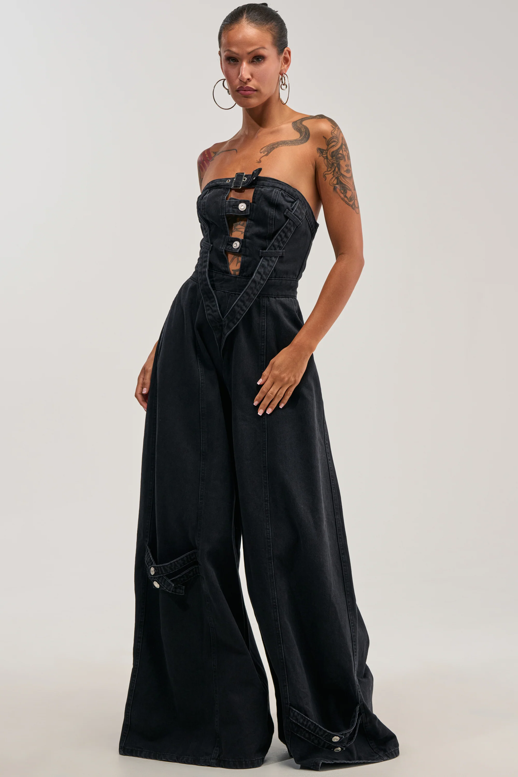 SO YESTERDAY WIDE LEG DENIM JUMPSUIT - Akira Wear