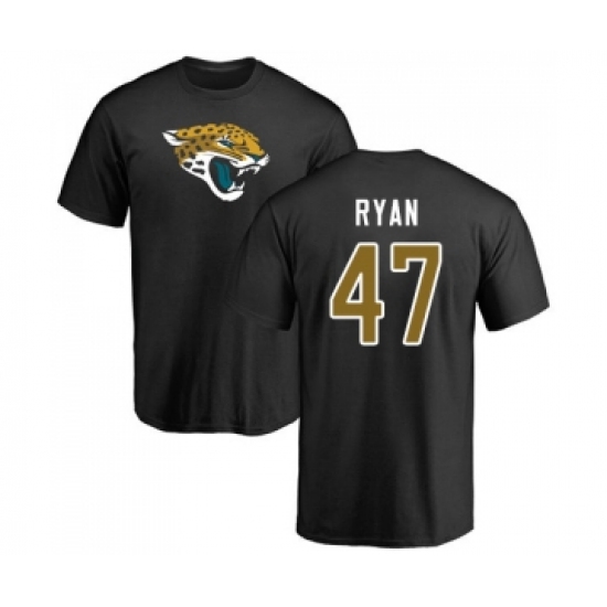 Football Jacksonville Jaguars #47 Jake Ryan Black Name & Number Logo T-Shirt - Jersey