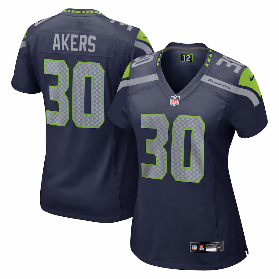 Women's Seattle Seahawks Cam Akers Nike College Navy Team Game Jersey - Jersey
