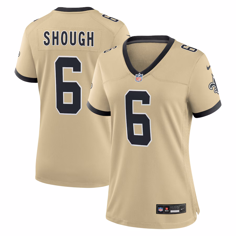 Women's New Orleans Saints Tyler Shough Nike Gold Alternate Game Player Jersey - Jersey
