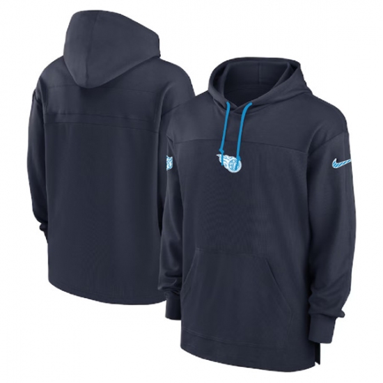 Men's Tennessee Titans Navy Performance Pullover Hoodie - Jersey