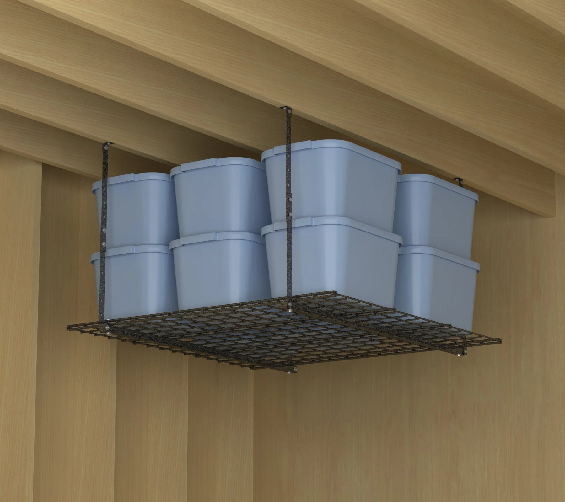 00625 45-Inch x 45-Inch Overhead Steel Garage Storage System & Rack,Hammertone