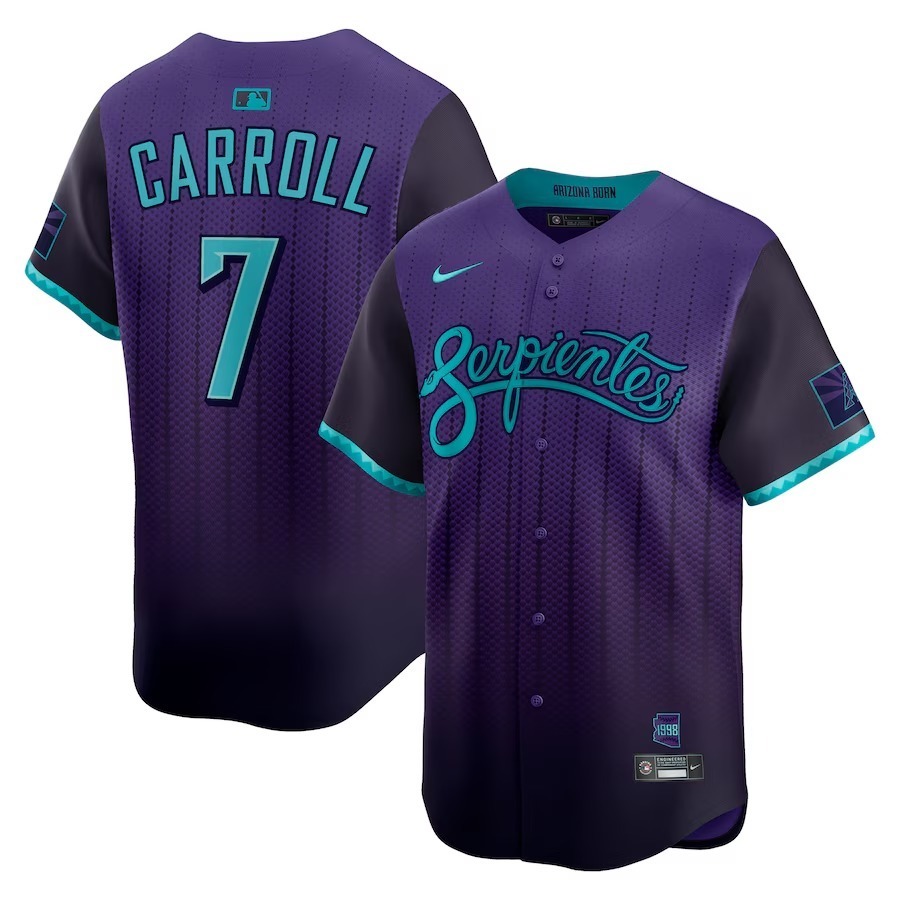 Men's Arizona Diamondbacks Corbin Carroll Nike Purple 2025 City Connect Limited Player Jersey - Jersey
