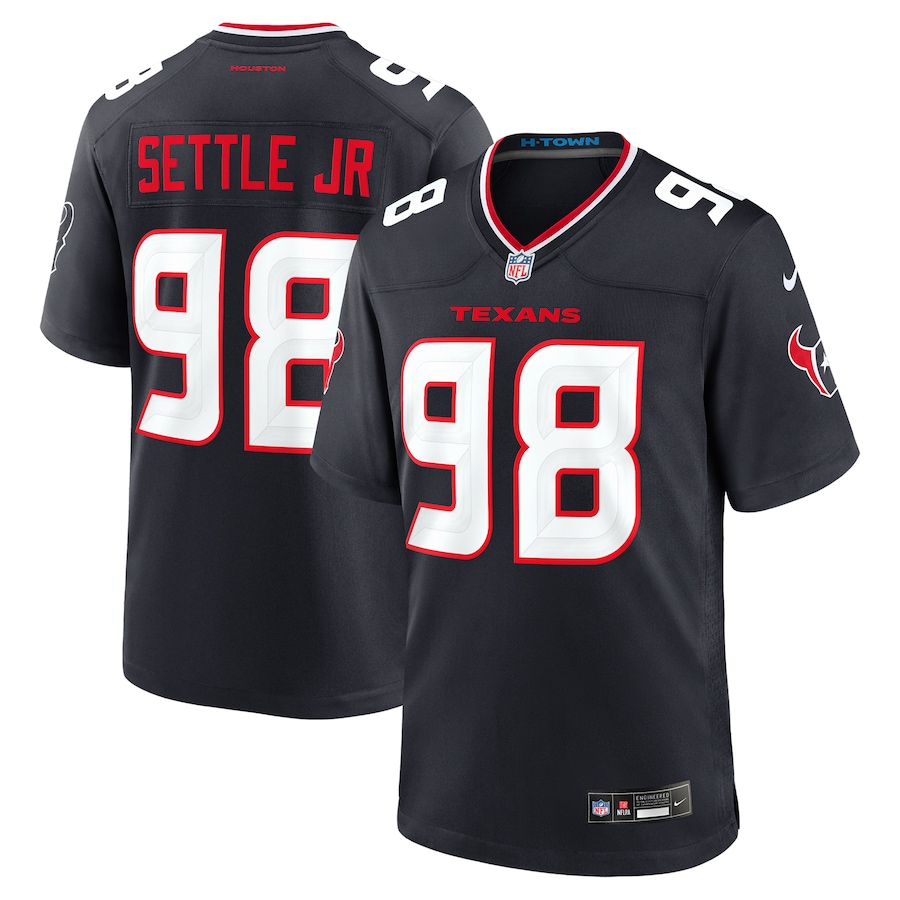Men's Houston Texans Tim Settle Jr. Nike Navy Team Game Jersey - Jersey