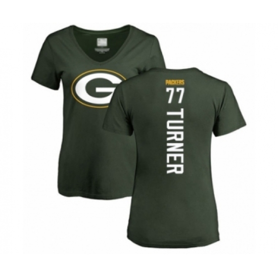 Football Women's Green Bay Packers #77 Billy Turner Green Backer T-Shirt - Jersey