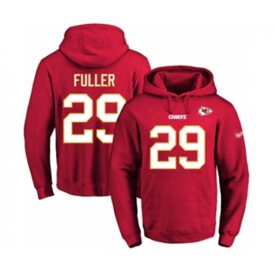 Football Men's Kansas City Chiefs #29 Kendall Fuller Red Name & Number Pullover Hoodie - Jersey