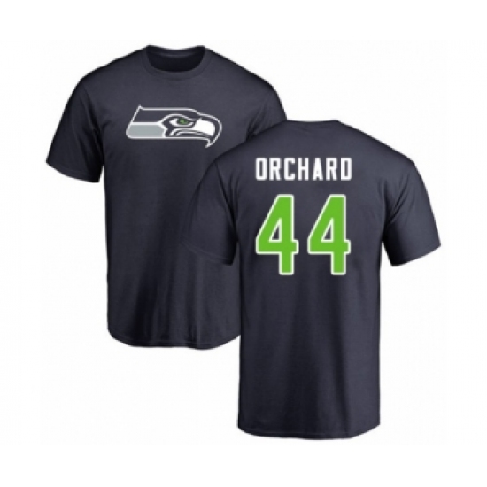 Football Seattle Seahawks #44 Nate Orchard Navy Blue Name & Number Logo T-Shirt - Jersey