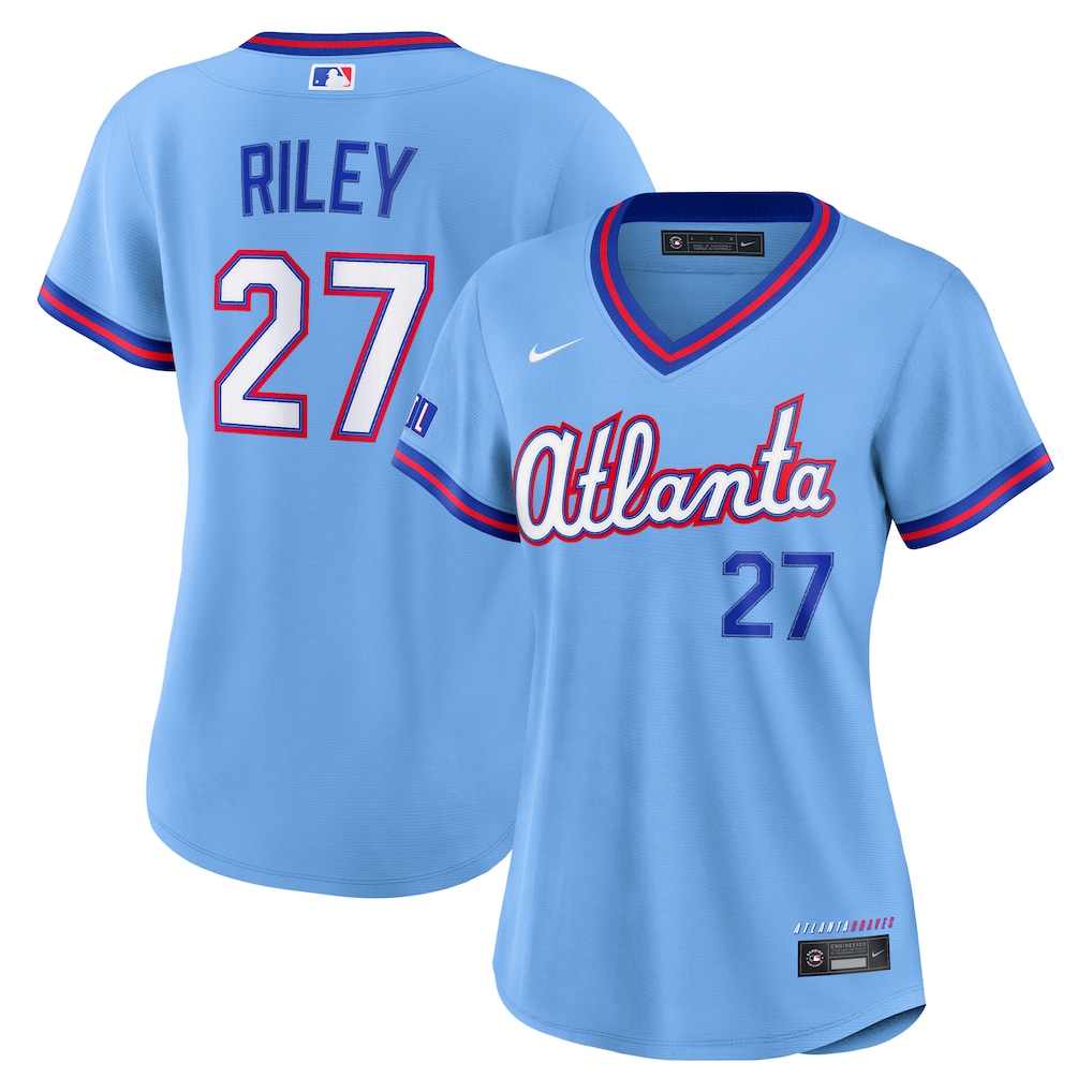 Women's Atlanta Braves Austin Riley Nike Powder Blue 2026 City Connect Stadium Jersey - Jersey