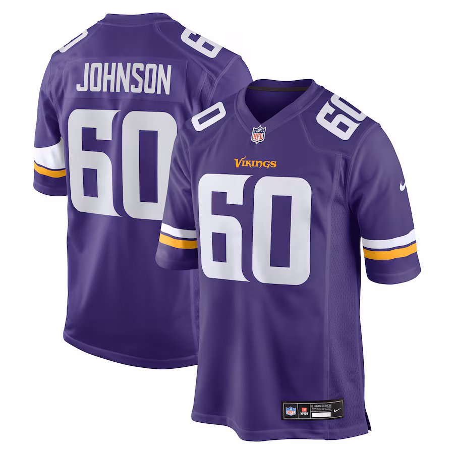 Men's Minnesota Vikings Marcellus Johnson Nike Purple Team Game Jersey - Jersey