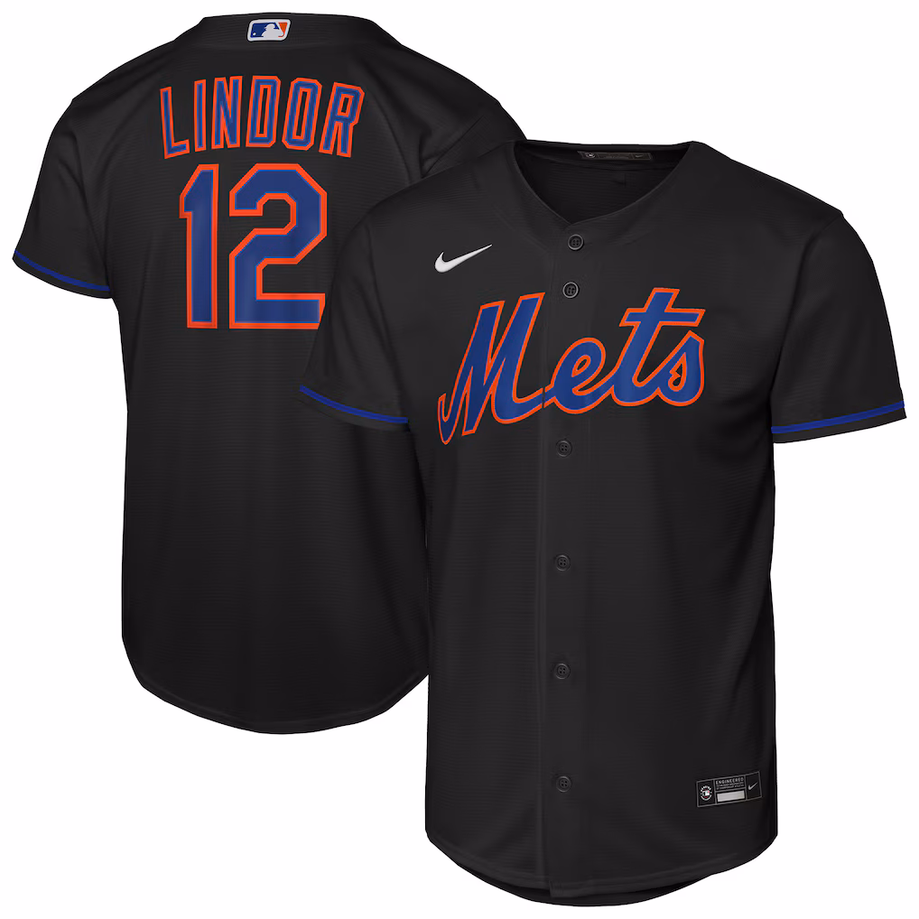 Youth New York Mets Francisco Lindor Nike Black Alternate Replica Jersey - Jersey