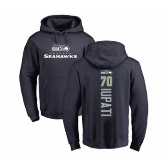 Football Seattle Seahawks #70 Mike Iupati Navy Blue Backer Pullover Hoodie - Jersey