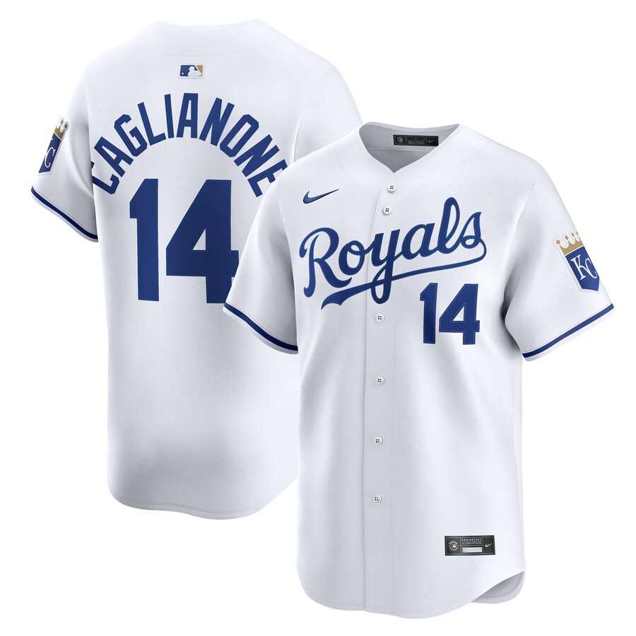 Men's Kansas City Royals Jac Caglianone Nike White Home Limited Player Jersey - Jersey