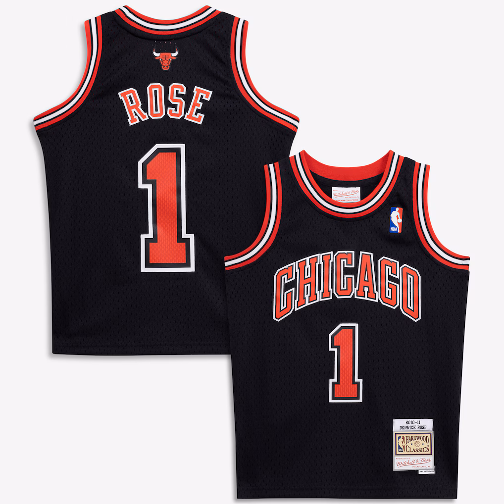 Youth Chicago Bulls Derrick Rose Mitchell & Ness Black 2010/11 Hardwood Classics Swingman Jersey - Jersey
