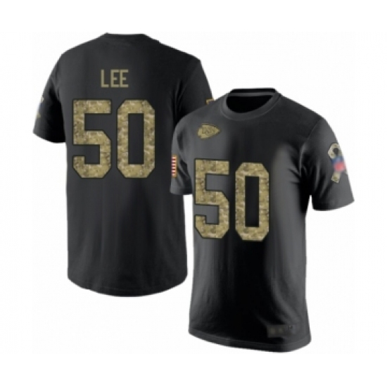 Football Men's Kansas City Chiefs #50 Darron Lee Black Camo Salute to Service T-Shirt - Jersey