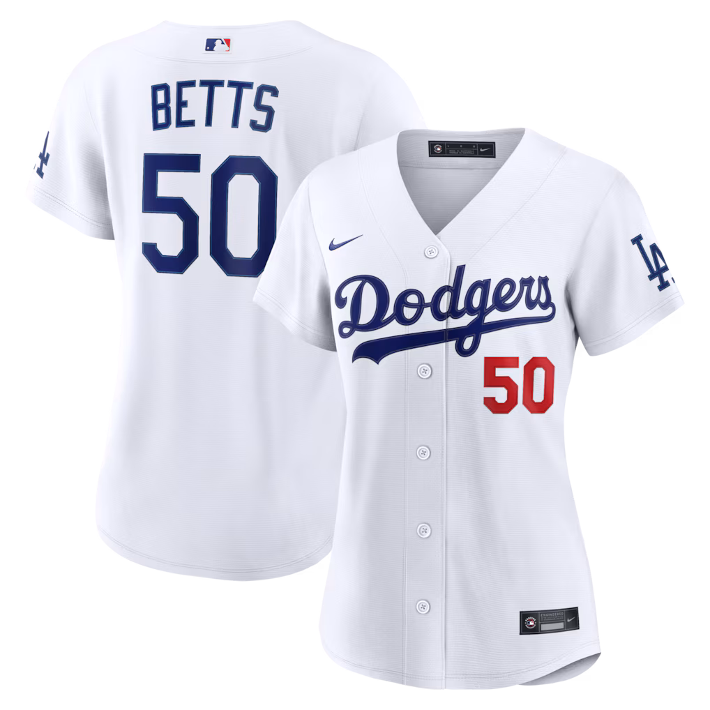 Women's Los Angeles Dodgers Mookie Betts Nike White Home Stadium Jersey - Jersey