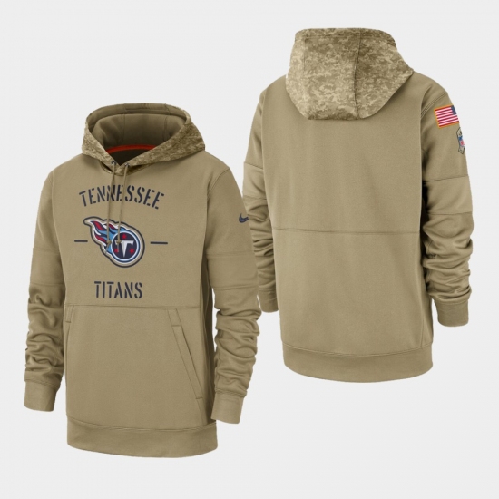 Men's Tennessee Titans Tan 2019 Salute to Service Sideline Therma Pullover Hoodie - Jersey