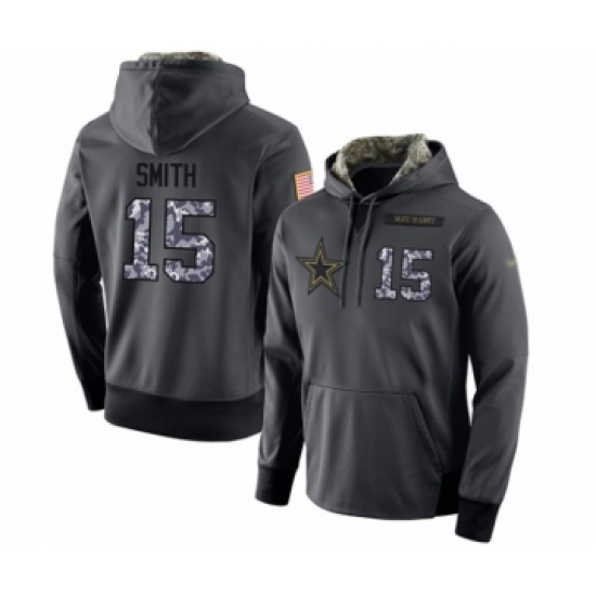 Football Men's Dallas Cowboys #15 Devin Smith Stitched Black Anthracite Salute to Service Player Performance Hoodie - Jersey