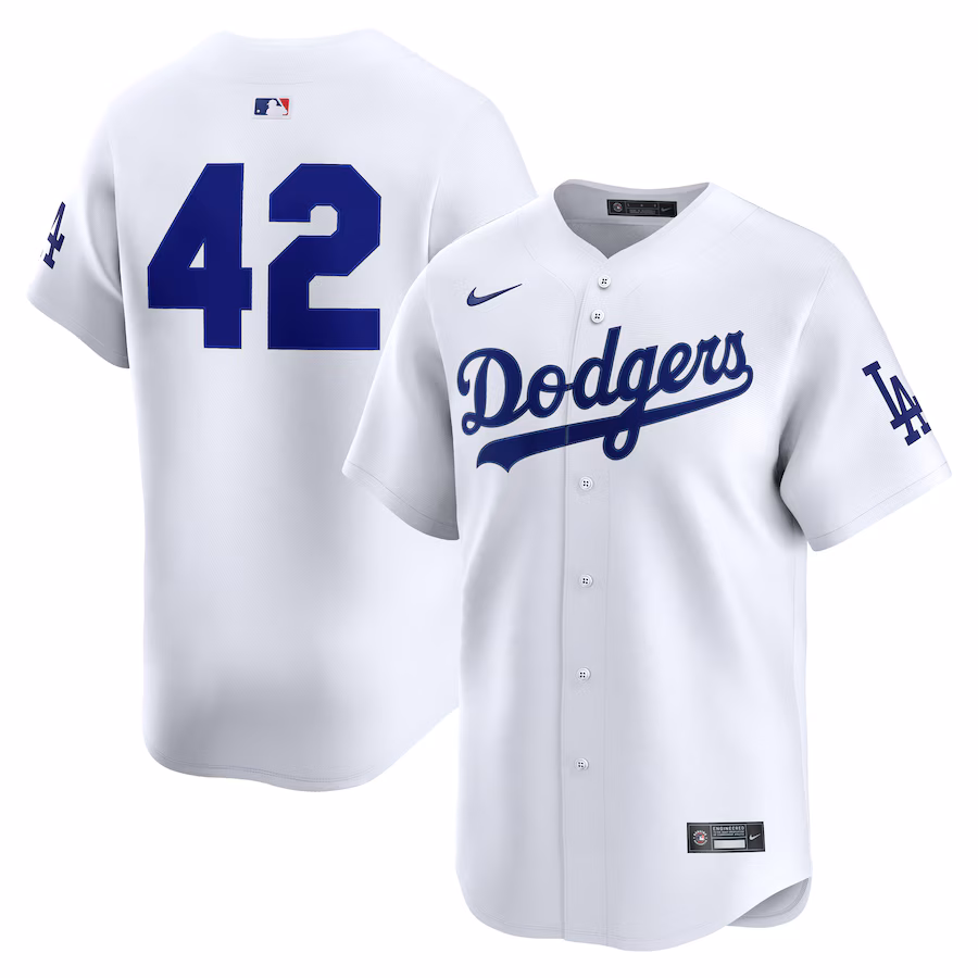 Men's Los Angeles Dodgers Nike White Home 2025 Jackie Robinson Day Limited Jersey - Jersey
