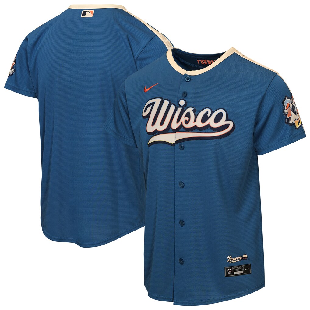 Youth Milwaukee Brewers  Nike Mineral Blue 2026 City Connect Stadium Jersey - Jersey