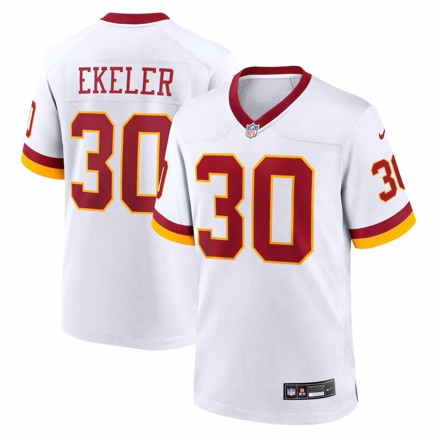 Men's Washington Commanders Austin Ekeler Nike White Game Super Bowl Era Jersey - Jersey