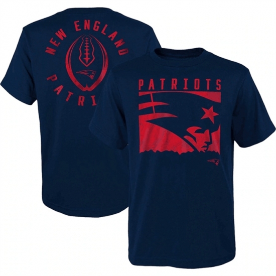 Men's New England Patriots Navy Preschool Liquid Camo Logo T Shirt - Jersey