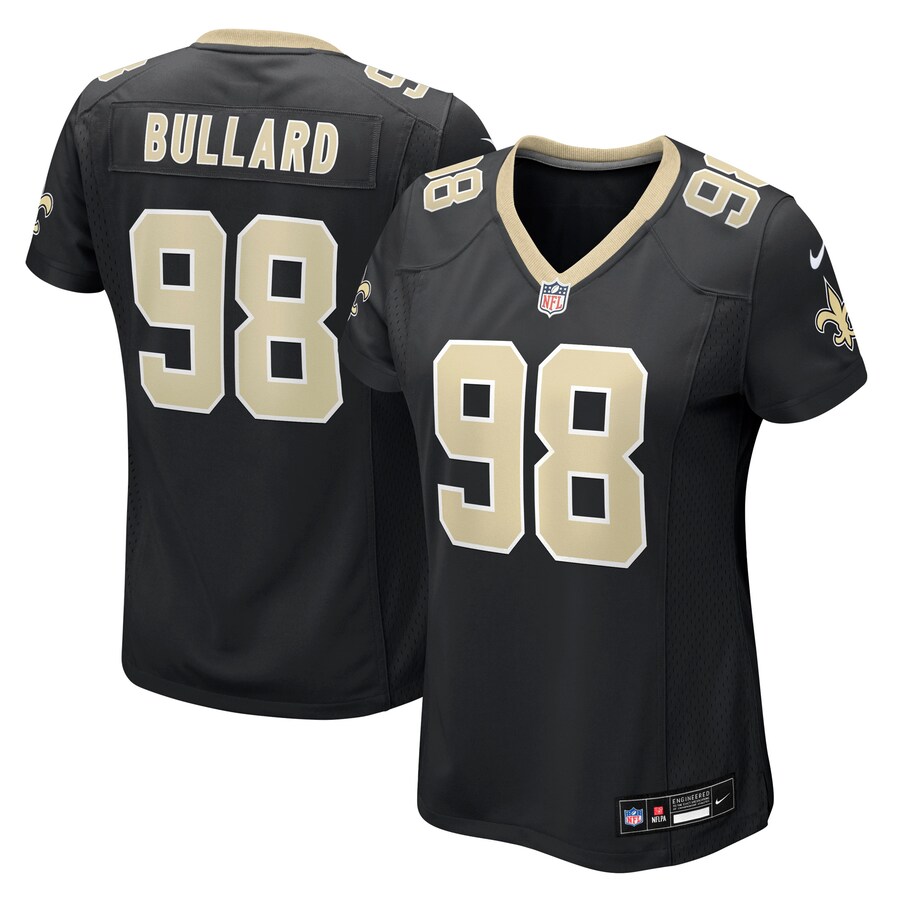 Women's New Orleans Saints Jonathan Bullard Nike Black Team Game Jersey - Jersey