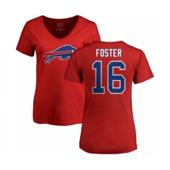 NFL Women's Nike Buffalo Bills #16 Robert Foster Red Name & Number Logo T-Shirt - Jersey
