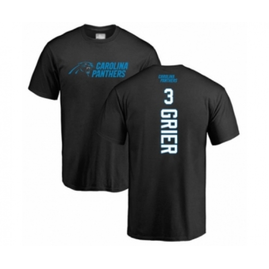Football Carolina Panthers #3 Will Grier Black Backer T-Shirt - Jersey