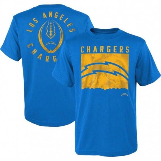 Men's Los Angeles Chargers Light Blue Preschool Liquid Camo Logo T Shirt - Jersey