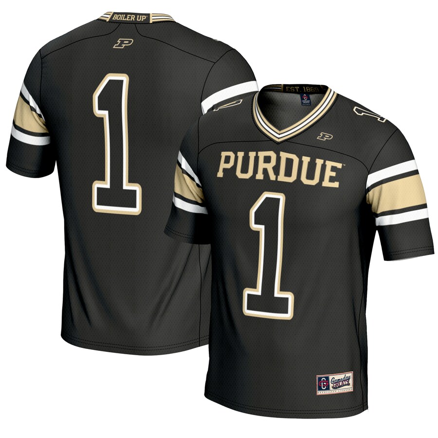 Youth GameDay Greats #1 Black Purdue Boilermakers Endzone Football Jersey - Jersey
