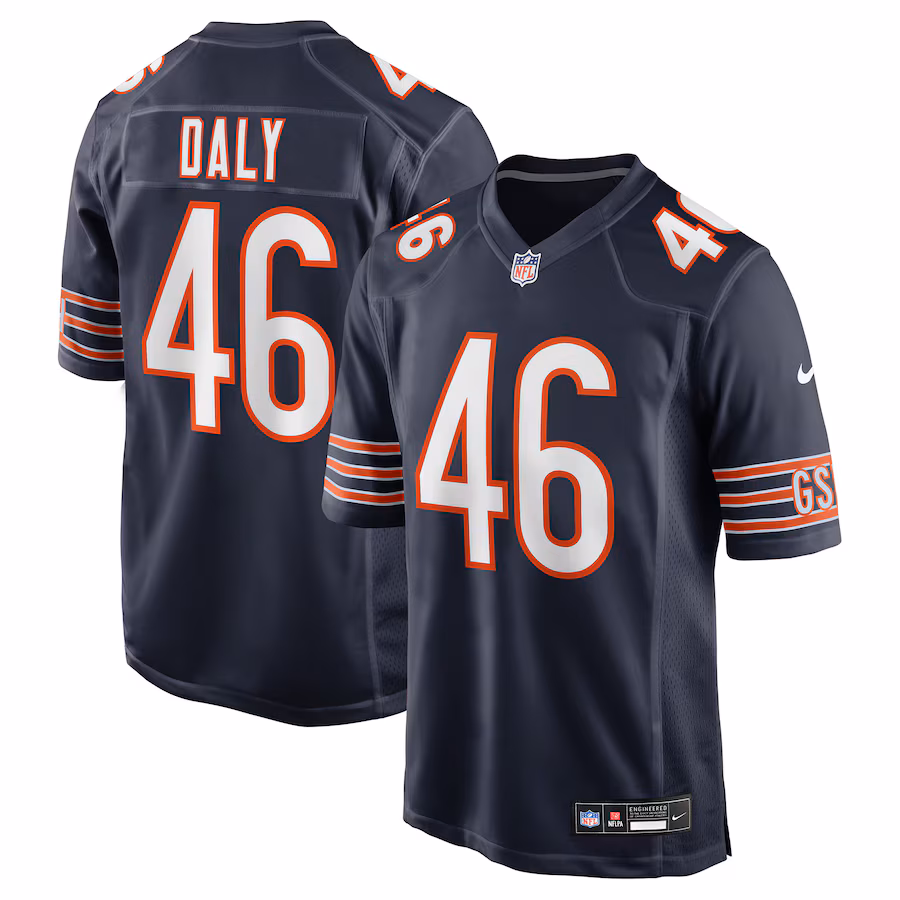 Men's Chicago Bears Scott Daly Nike Navy Team Game Jersey - Jersey
