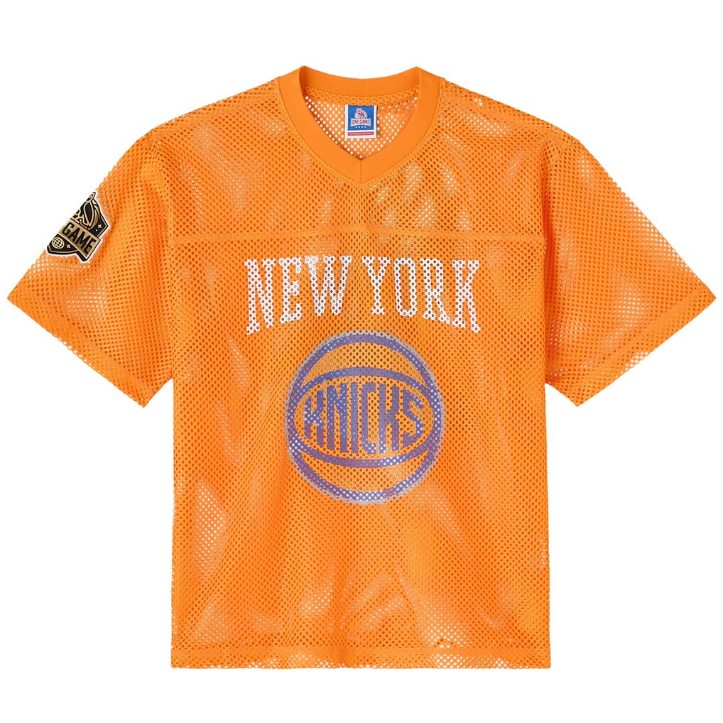 Men's New York Knicks OVO x NBA Orange Mesh Football Fashion Jersey - Jersey