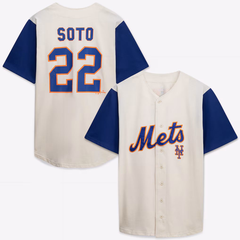 Men's New York Mets Profile Cream/Royal Big & Tall Two-Color Fashion Jersey - Jersey