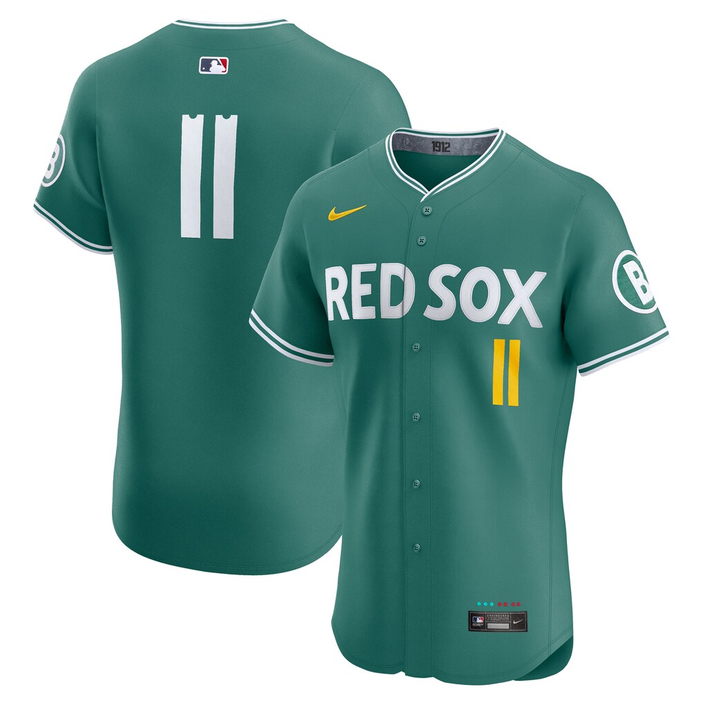 Men's Boston Red Sox Rafael Devers Nike Green 2025 City Connect Elite Player Jersey - Jersey