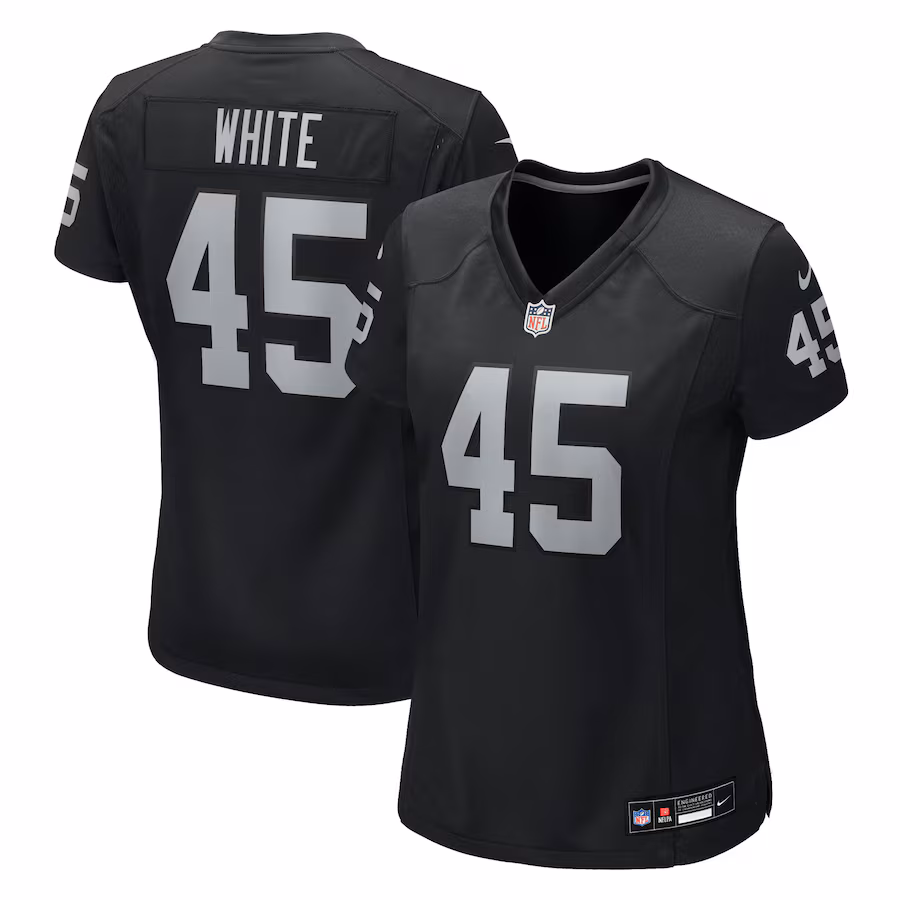 Women's Las Vegas Raiders Devin White Nike Black Team Game Jersey - Jersey