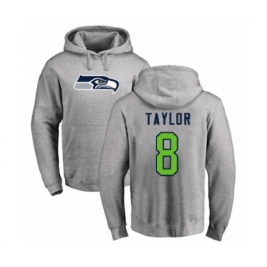 Football Seattle Seahawks #8 Jamar Taylor Ash Name & Number Logo Pullover Hoodie - Jersey