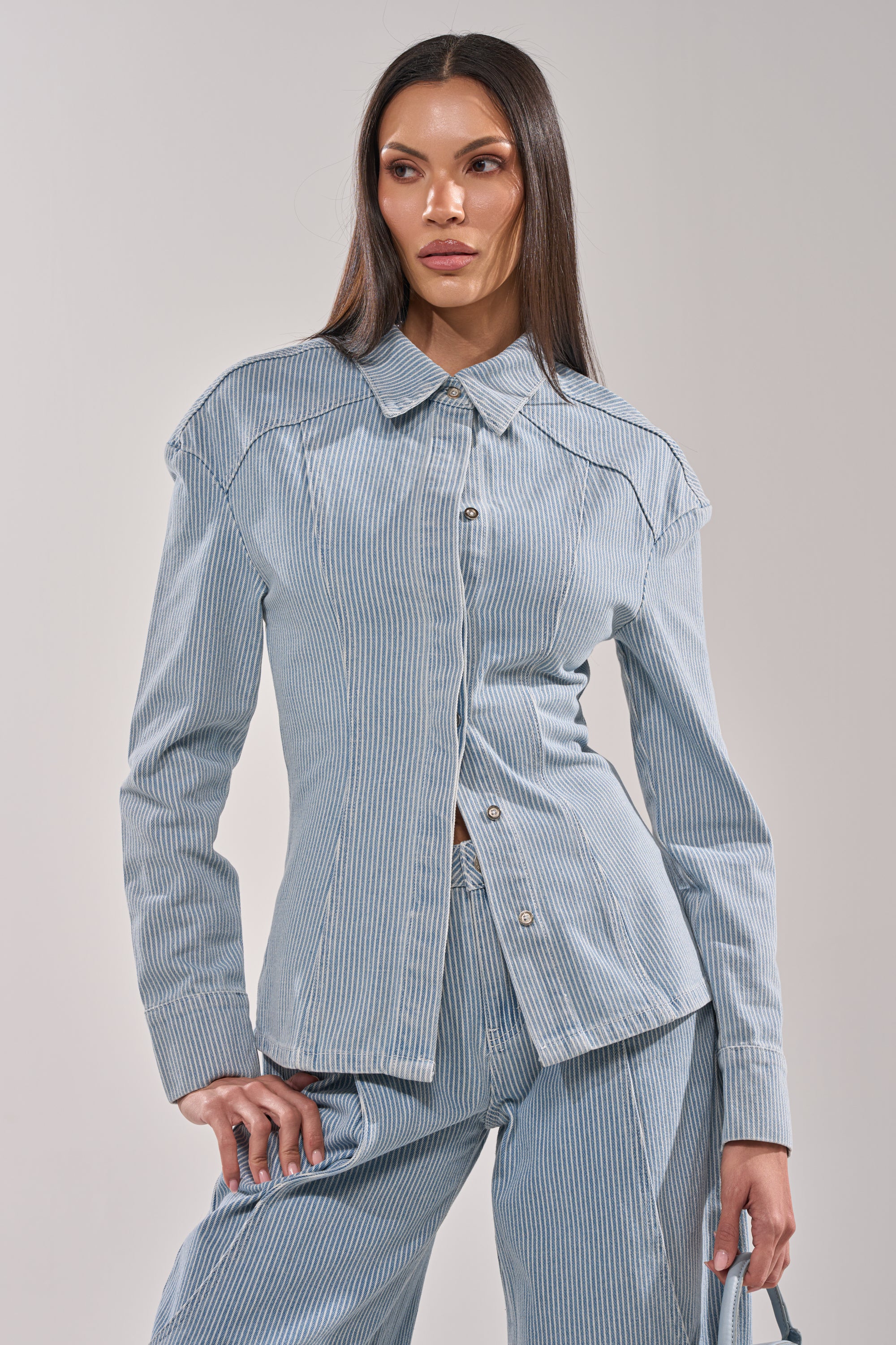 FEEL FREE STRIPE BUTTON DOWN - Akira Wear