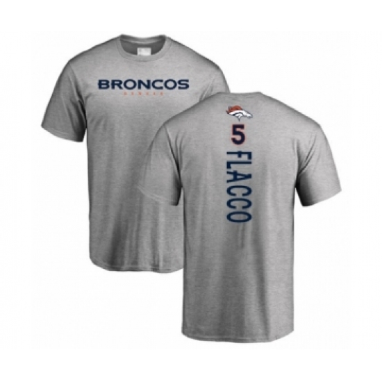 Football Denver Broncos #5 Joe Flacco Ash Backer T-Shirt - Jersey