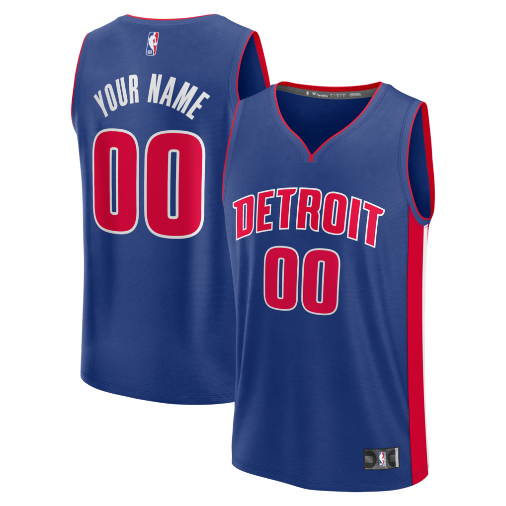 Youth Detroit Pistons Fanatics Blue Fast Break Custom Jersey - Icon Edition - Jersey