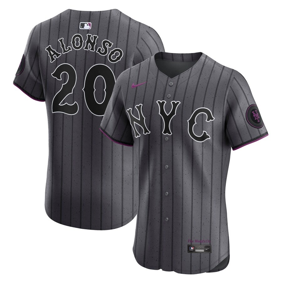 Men's New York Mets Pete Alonso Nike Gray City Connect Elite Jersey - Jersey